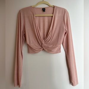 Cropped long sleeve top